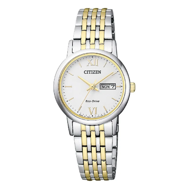 CITIZEN ECO-DRIVE GENTS WATCH WHITE DIAL - EW3254-87A