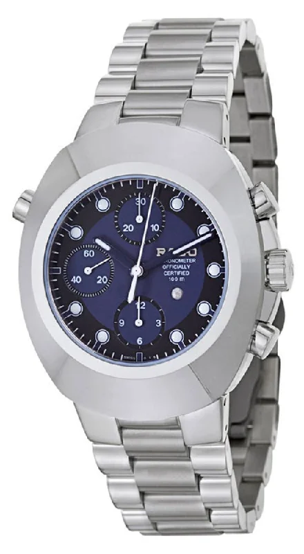 Rado Original Stainless Steel COSC Automatic Chronograph Blue Black Dial Mens Watch R12694163