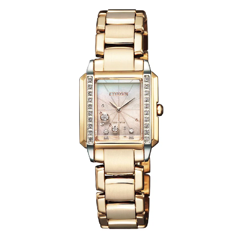 CITIZEN ECO-DRIVE LADIES WATCH MOTHER-OF-PEARL DIAL - EG7069-81D