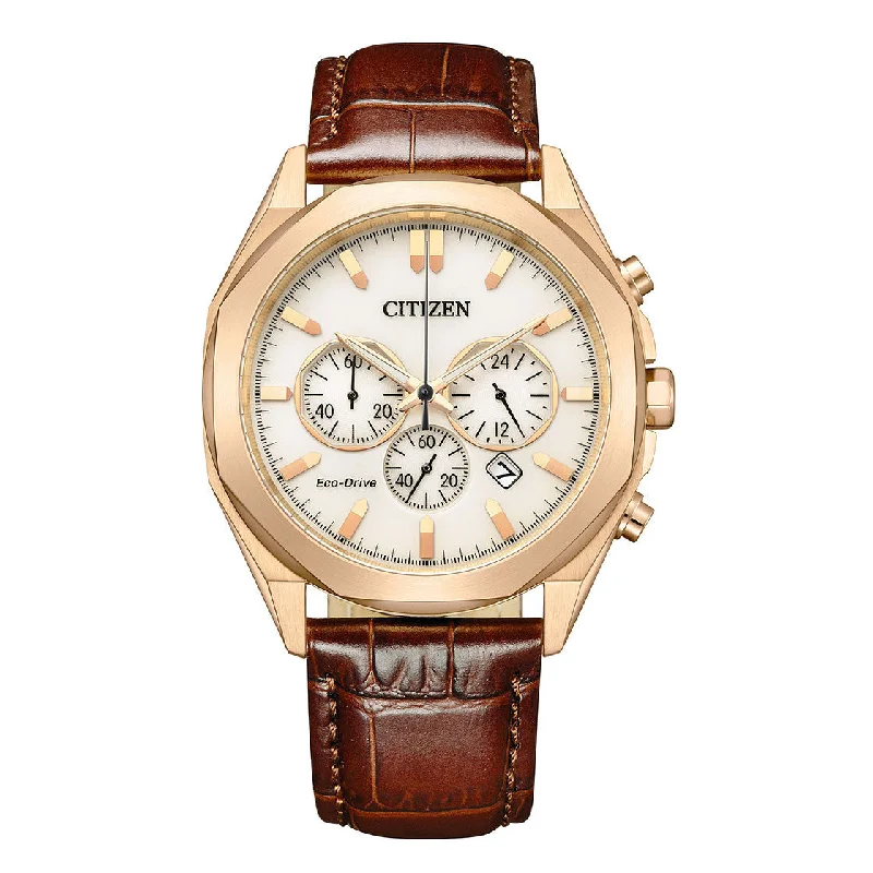 CITIZEN ECO-DRIVE GENTS WATCH WHITE DIAL - CA4593-15A