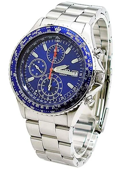 Seiko Flightmaster Pilot Slide Rule Chronograph Men's Watch SND255P1