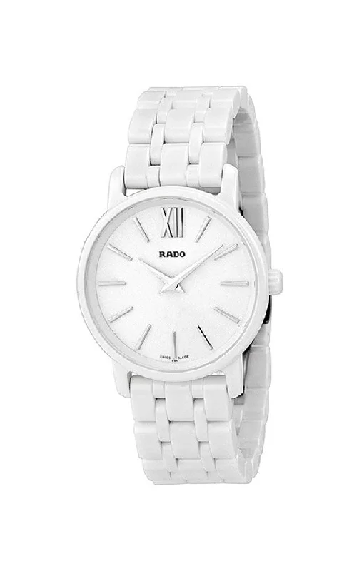 Rado DiaMaster Roman Mini R14065017 Ceramic Womens Watch Round Case Sapphire Crystal Quartz