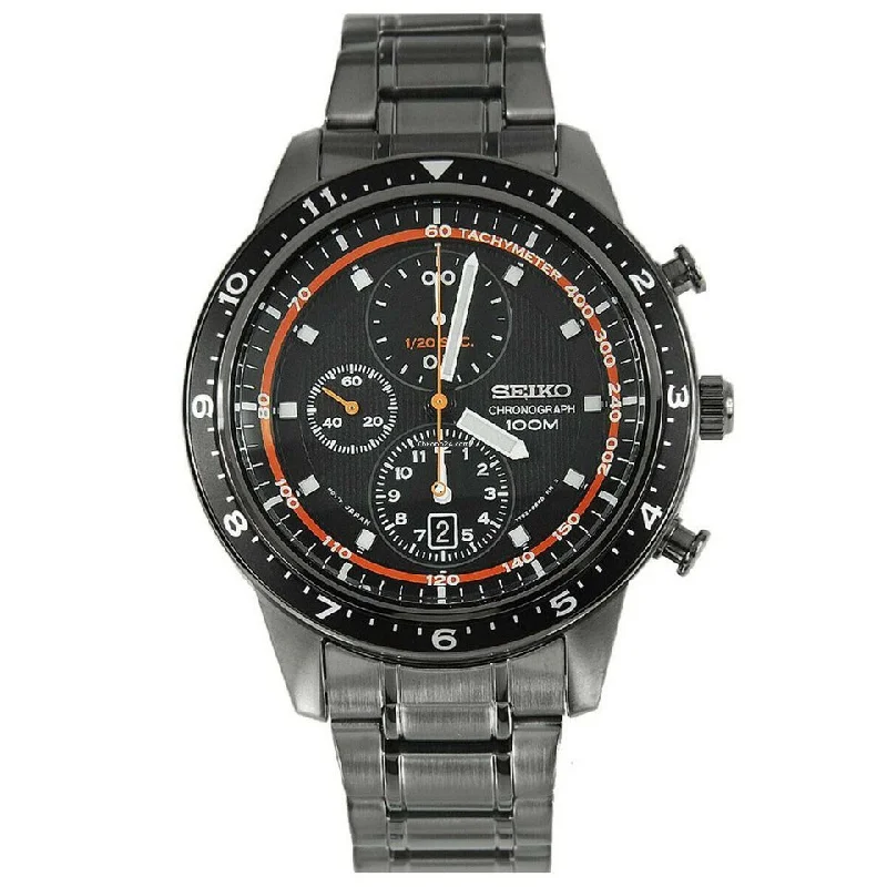 Seiko Chronograph 100M Black Bezel Men's Watch SNDF41P1