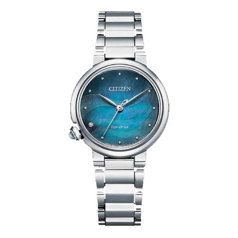 CITIZEN ECO-DRIVE LADIES WATCH BLUE DIAL - EM0910-80N