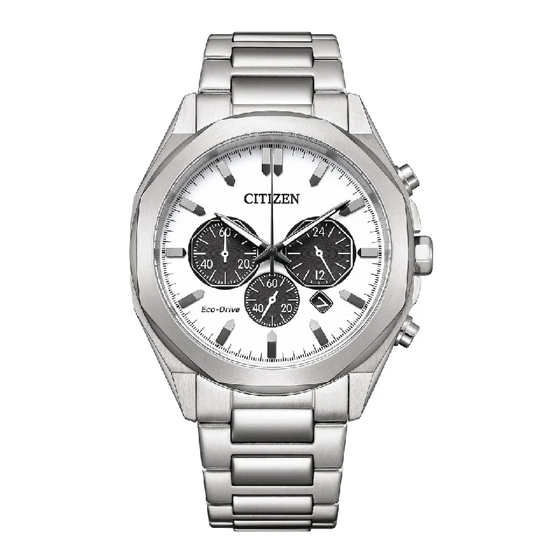 CITIZEN ECO-DRIVE GENTS WATCH WHITE DIAL - CA4590-81A