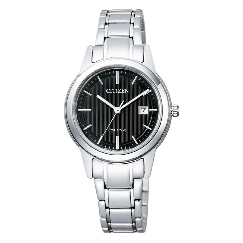 CITIZEN ECO-DRIVE LADIES WATCH BLACK DIAL - FE1081-67E